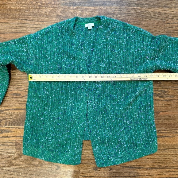 J. Jill Green Knit Multicolored Cardi Sweater - Picture 6 of 10